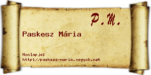 Paskesz Mária névjegykártya