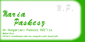 maria paskesz business card